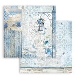 Stamperia Scrapbooking Small Pad 10 sheets cm 20,3X20,3 (8"X8") - Blue Land