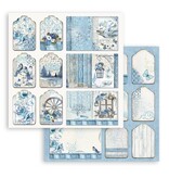 Stamperia Scrapbooking Small Pad 10 sheets cm 20,3X20,3 (8"X8") - Blue Land