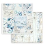 Stamperia Scrapbooking Small Pad 10 sheets cm 20,3X20,3 (8"X8") - Blue Land