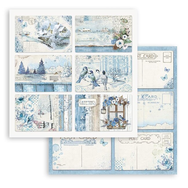 Stamperia Papierblok 30,5x30,5 cm - 10 vellen - Blue Land