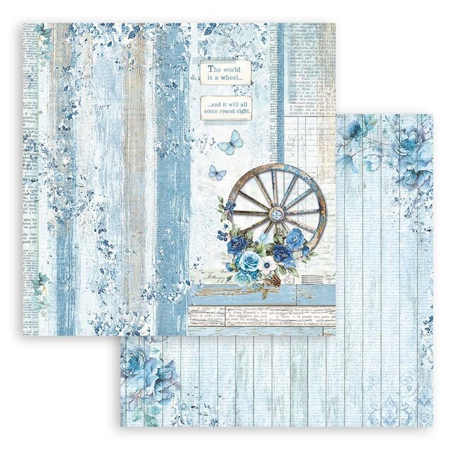 Stamperia Papierblok 30,5x30,5 cm - 10 vellen - Blue Land