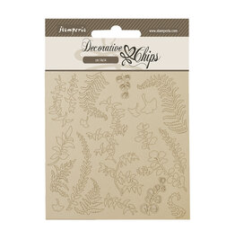 Stamperia Decorative chips cm 14x14 - Woodland branches with leaves
