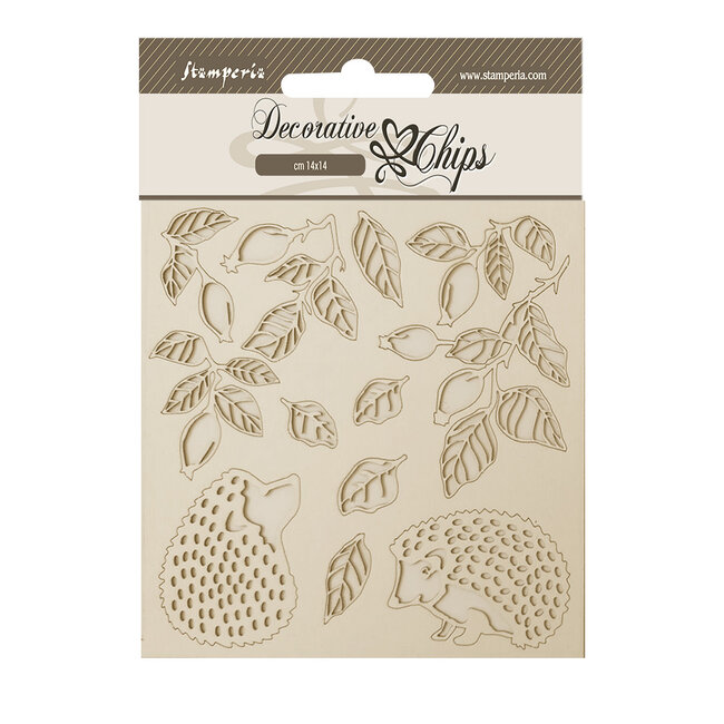 Stamperia Decorative chips cm 14x14 - Woodland hedgehog