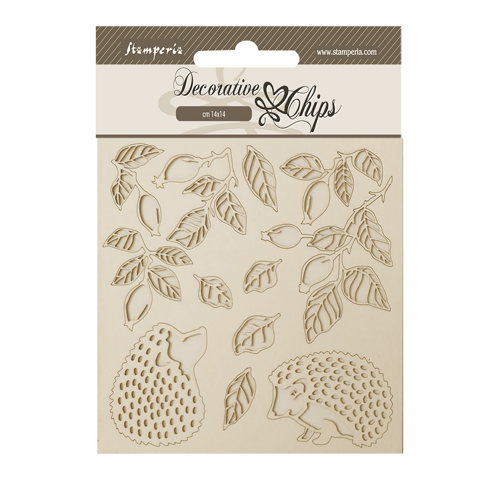 Stamperia Decorative chips cm 14x14 - Woodland hedgehog
