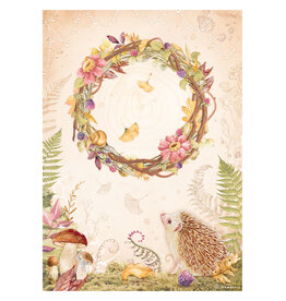 Stamperia A4 Rice paper packed - Woodland garland
