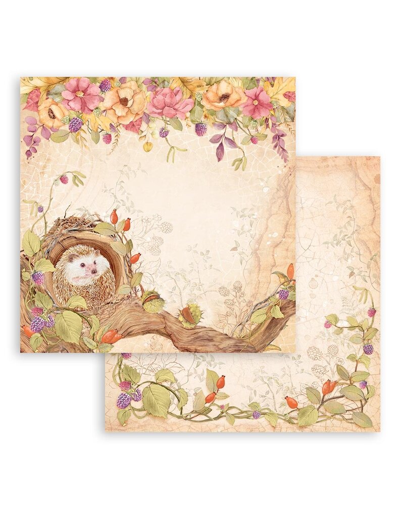 Stamperia Scrapbooking Small Pad 10 sheets cm 20,3X20,3 (8"X8") - Woodland