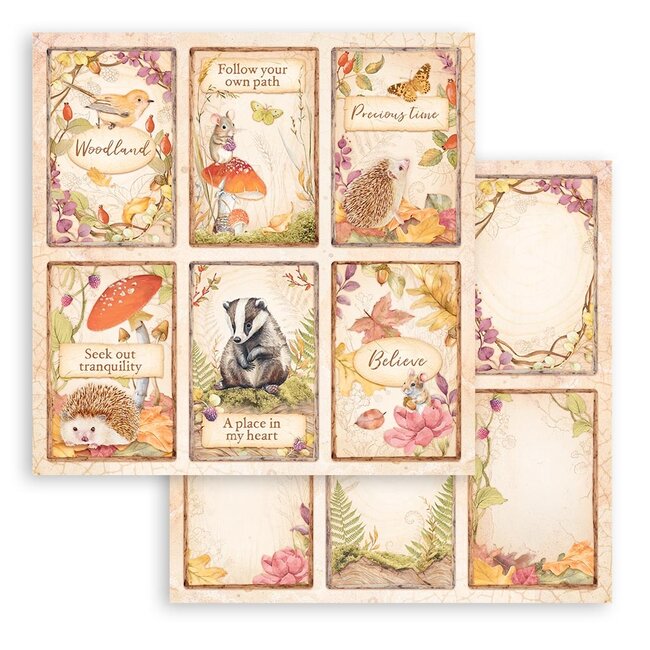 Stamperia Papierblok 30,5x30,5 cm - 10 vellen - Woodland