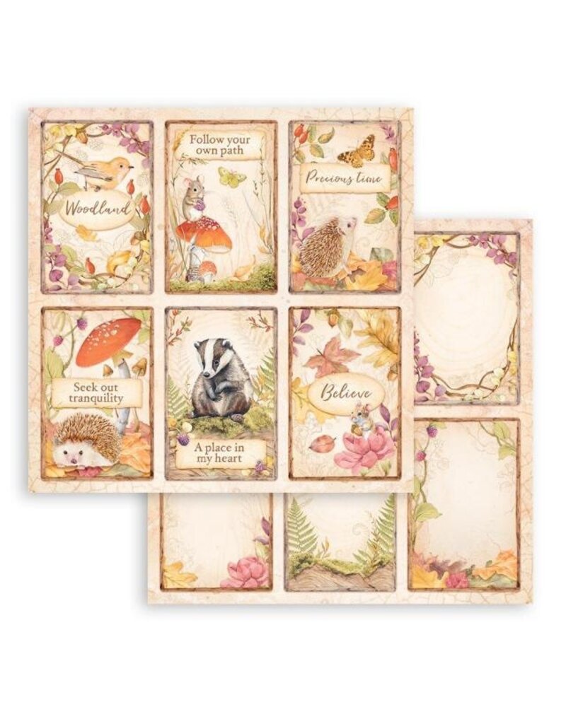 Stamperia Scrapbooking Double face sheet - Woodland 6 cards