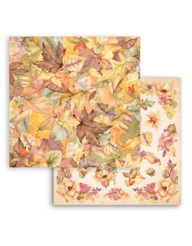 Stamperia Scrapbooking Double face sheet - Woodland leaves