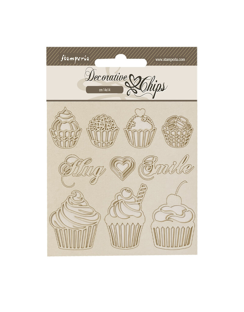 Stamperia Decorative chips cm 14x14 - Coffee and Chocolate sweety