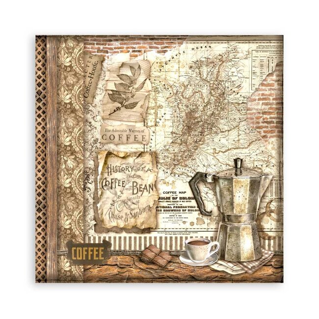 Stamperia Scrapbooking Pad 22 sheets cm 30,5x30,5 (12"x12") Single face - Coffee and Chocolate