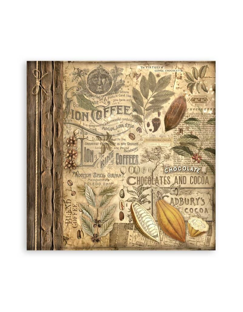 Stamperia Scrapbooking Pad 22 sheets cm 30,5x30,5 (12"x12") Single face - Coffee and Chocolate