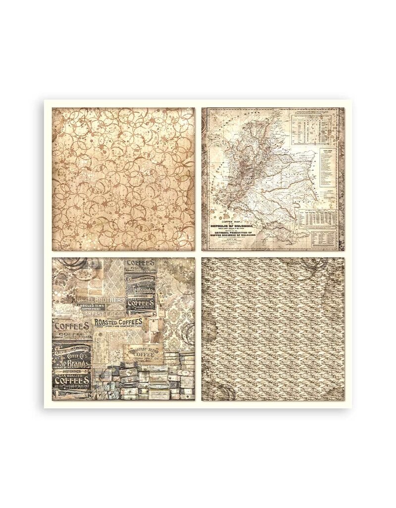 Stamperia Scrapbooking Pad 22 sheets cm 30,5x30,5 (12"x12") Single face - Coffee and Chocolate