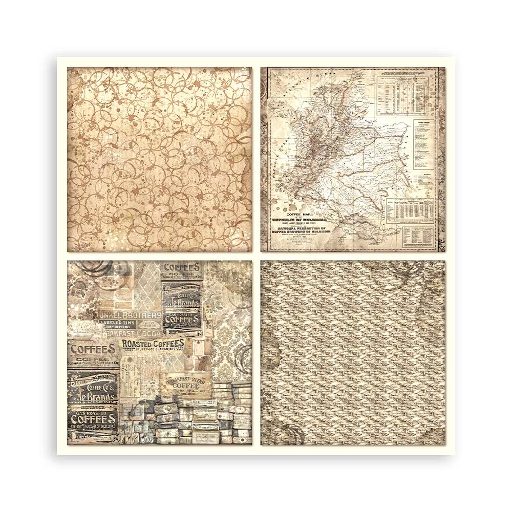 Stamperia Scrapbooking Pad 22 sheets cm 30,5x30,5 (12"x12") Single face - Coffee and Chocolate