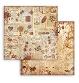 Stamperia Scrapbooking Small Pad 10 sheets cm 20,3X20,3 (8"X8") - Coffee and Chocolate