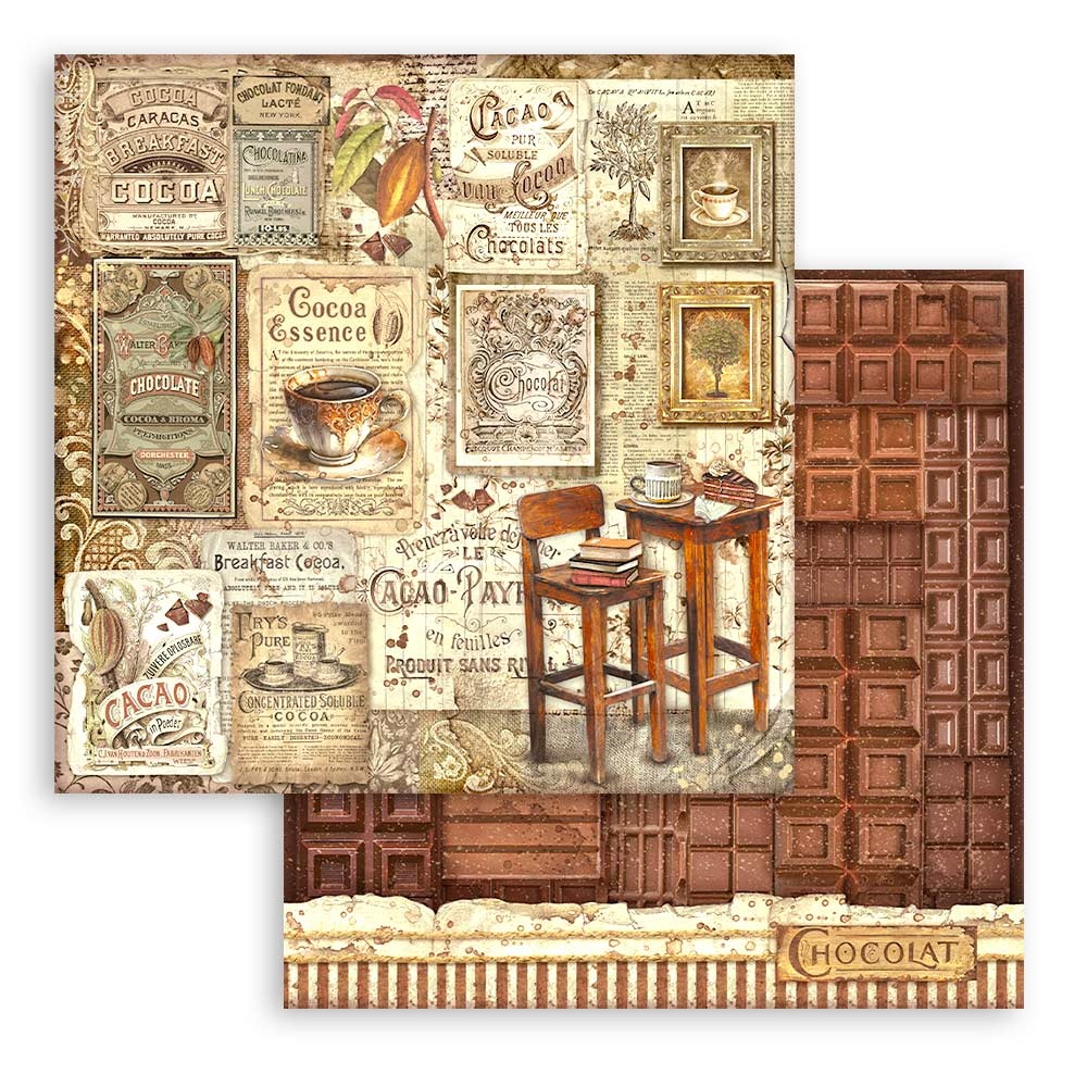 Stamperia Scrapbooking Pad 10 sheets cm 30,5x30,5 (12"x12") - Coffee and Chocolate