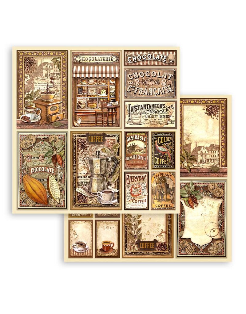 Stamperia Scrapbooking Pad 10 sheets cm 30,5x30,5 (12"x12") - Coffee and Chocolate