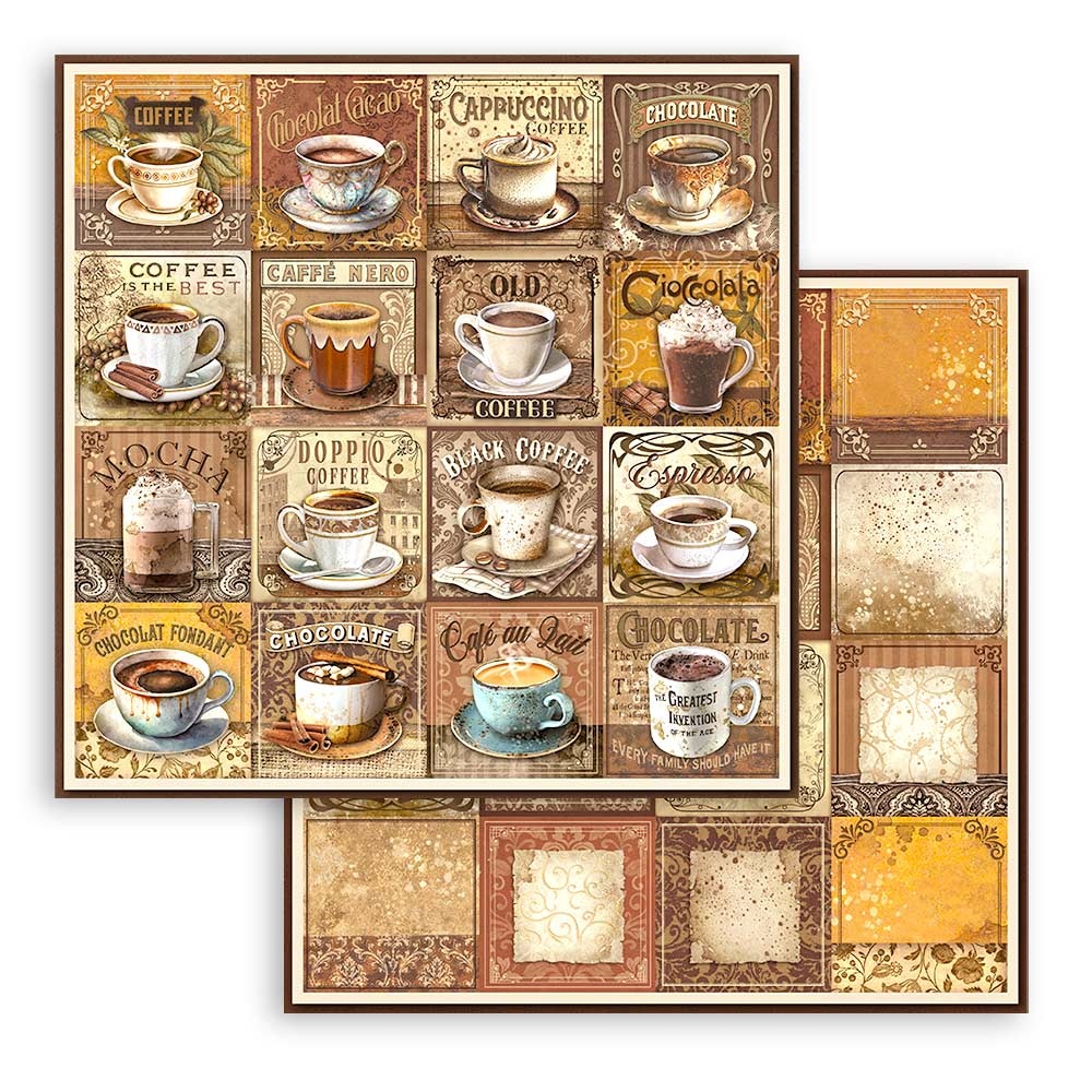 Stamperia Scrapbooking Pad 10 sheets cm 30,5x30,5 (12"x12") - Coffee and Chocolate