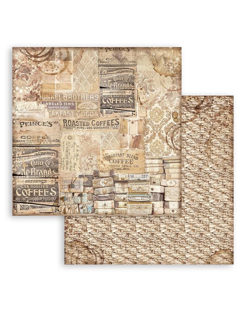 Stamperia Scrapbooking Double face sheet - Coffee and Chocolate pattern