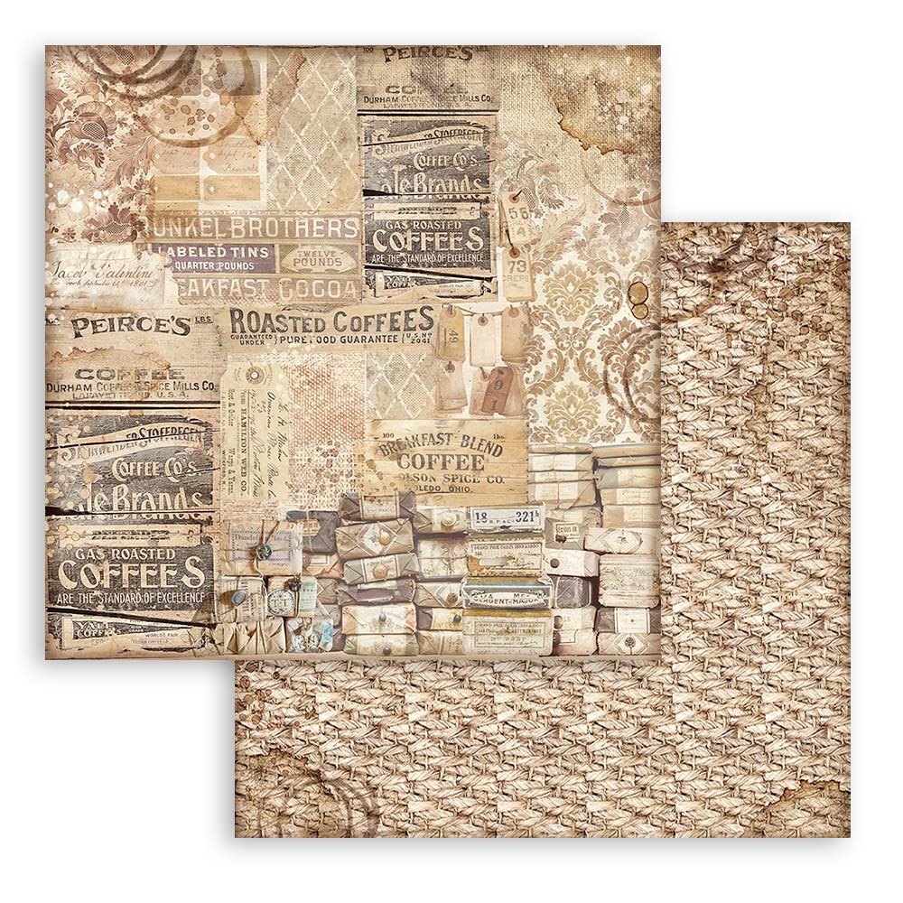 Stamperia Scrapbooking Double face sheet - Coffee and Chocolate pattern