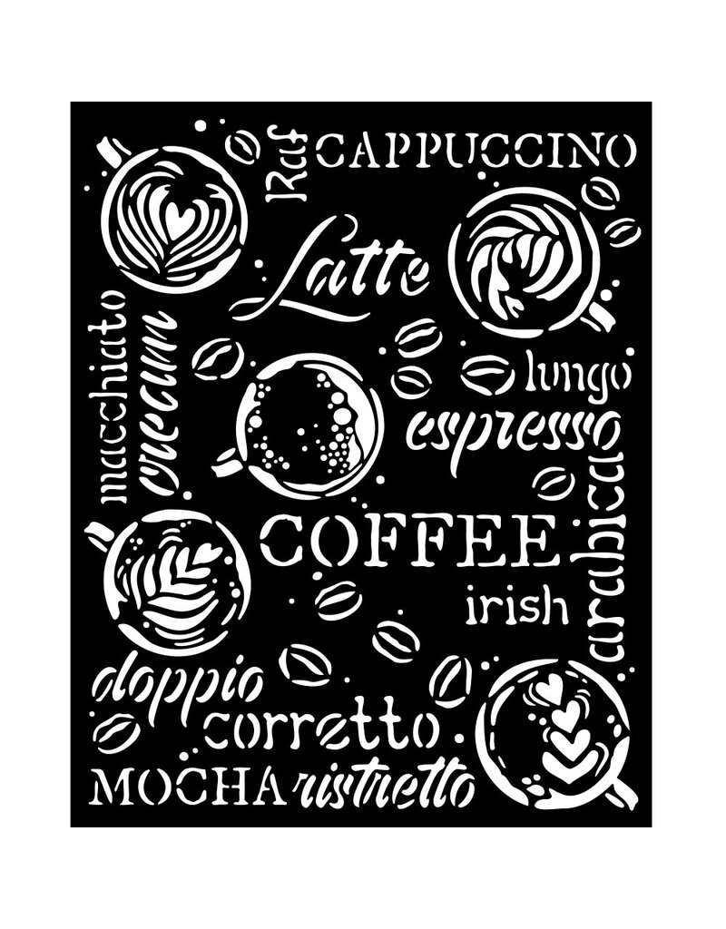 Stamperia Thick stencil cm 20X25 - Coffee and Chocolate Cappuccino