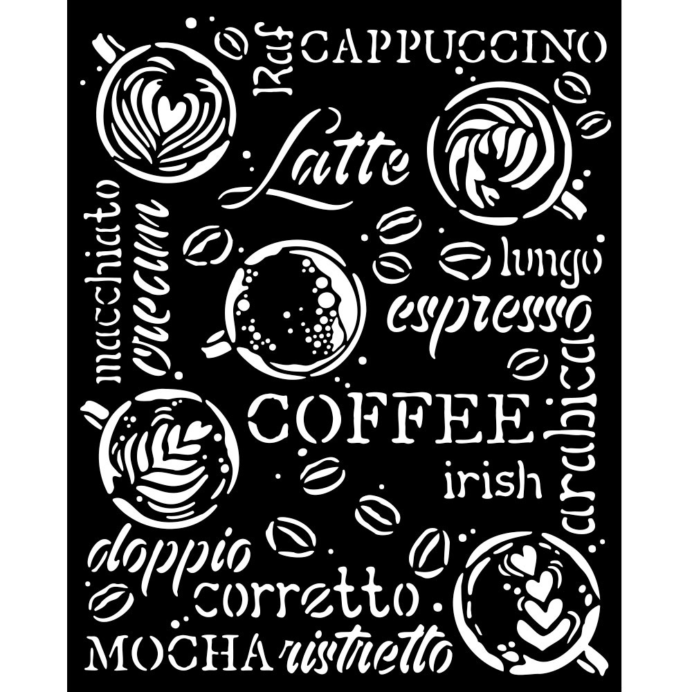 Stamperia Thick stencil cm 20X25 - Coffee and Chocolate Cappuccino