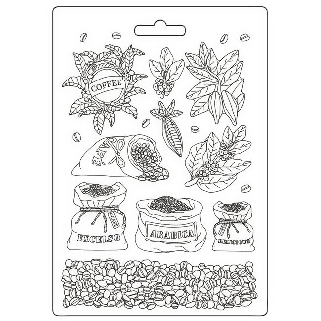 Stamperia Soft Mould A5 - Coffee and Chocolate coffee
