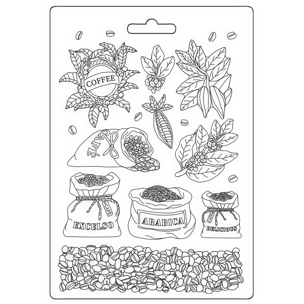 Stamperia Soft Mould A5 - Coffee and Chocolate coffee