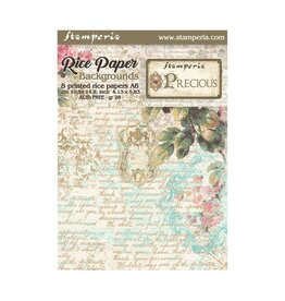 Stamperia Selection 8 Rice paper A6 backgrounds - Precious