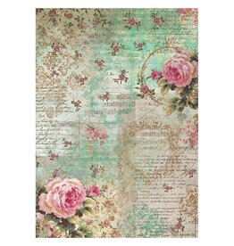 Stamperia A4 Rice paper packed - Precious peony background