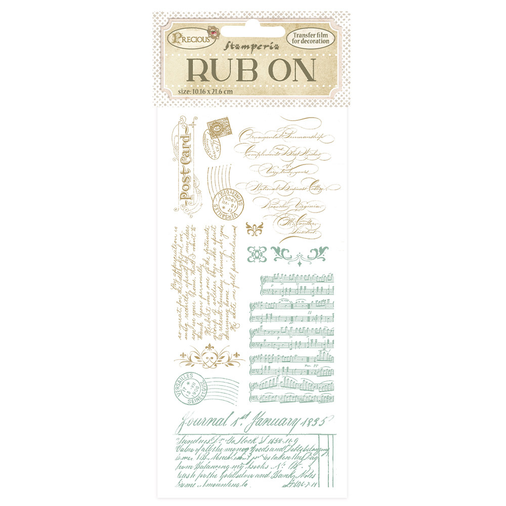 Stamperia Rub-on cm 10,16x21,6 - Precious post card