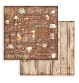 Stamperia Scrapbooking Small Pad 10 sheets cm 20,3X20,3 (8"X8") Backgrounds Selection - Coffee and Chocolate