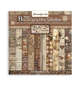 Stamperia Scrapbooking Pad 10 sheets cm 30,5x30,5 (12"x12") Maxi Background selection -  Coffee and Chocolate