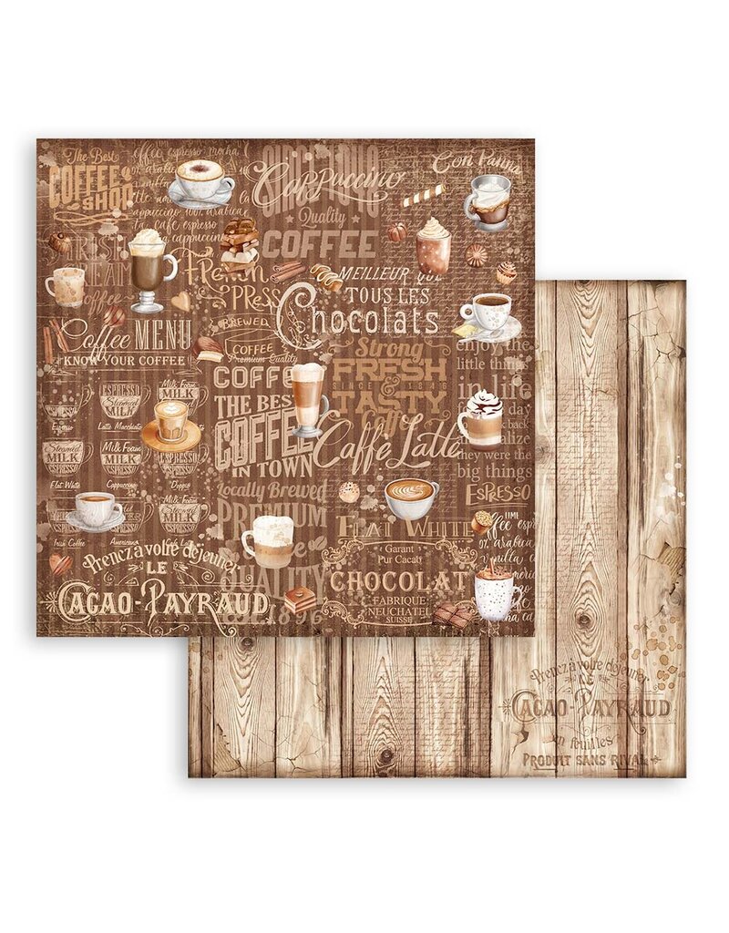 Stamperia Scrapbooking Pad 10 sheets cm 30,5x30,5 (12"x12") Maxi Background selection -  Coffee and Chocolate