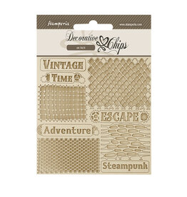 Stamperia Decorative chips cm 14x14 - Voyages Fantastiques nets