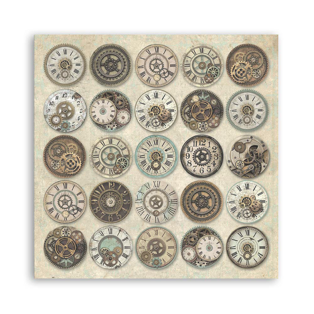 Stamperia Pack 4 sheets fabric cm 30x30 - Voyages Fantastiques