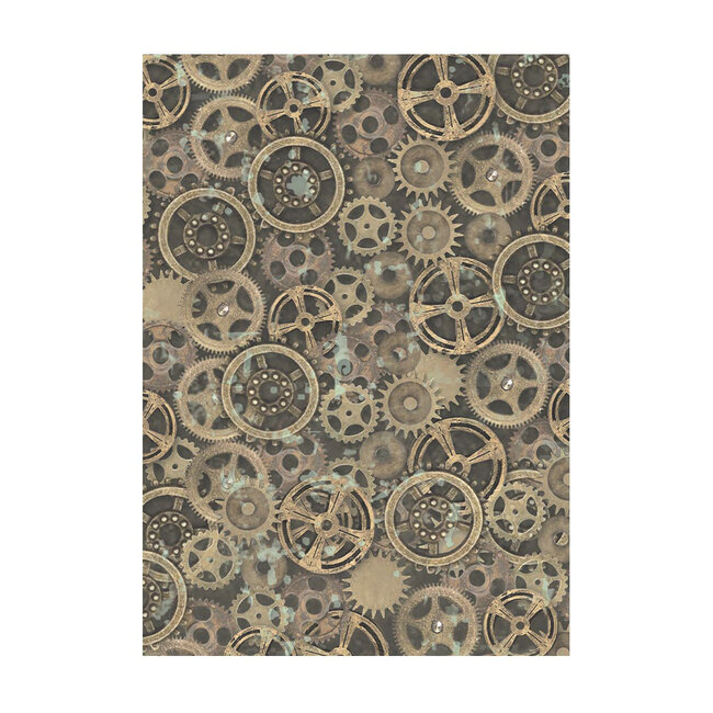 Stamperia Selection 8 Rice paper A6 backgrounds - Voyages Fantastiques