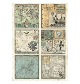 Stamperia A4 Rice paper packed - Voyages Fantastiques 6 cards