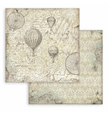 Stamperia Scrapbooking Small Pad 10 sheets cm 20,3X20,3 (8"X8") Backgrounds Selection - Voyages Fantastiques