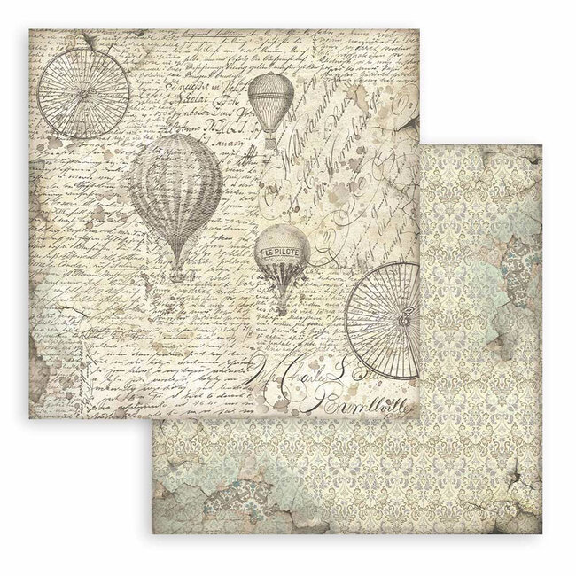 Stamperia Scrapbooking Small Pad 10 sheets cm 20,3X20,3 (8"X8") Backgrounds Selection - Voyages Fantastiques