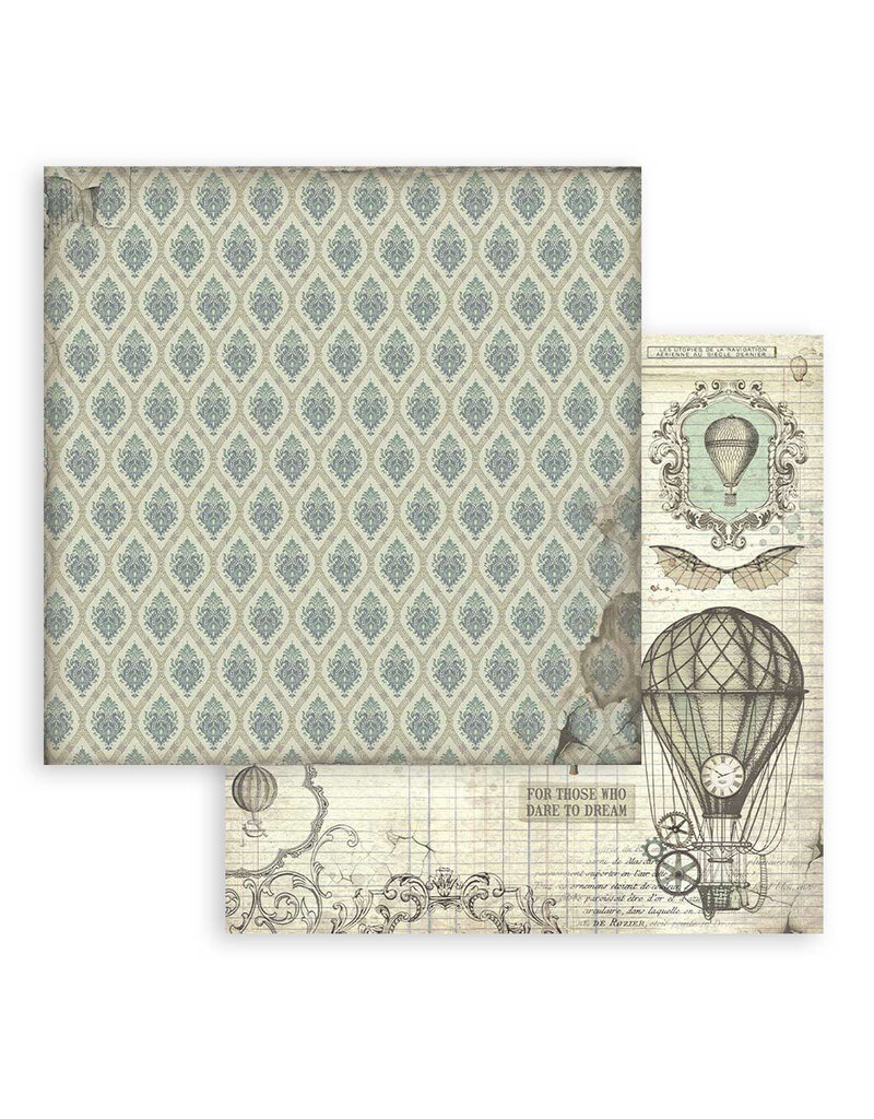 Stamperia Scrapbooking Small Pad 10 sheets cm 20,3X20,3 (8"X8") Backgrounds Selection - Voyages Fantastiques