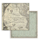 Stamperia Scrapbooking Small Pad 10 sheets cm 20,3X20,3 (8"X8") Backgrounds Selection - Voyages Fantastiques