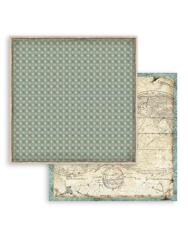 Stamperia Scrapbooking Small Pad 10 sheets cm 20,3X20,3 (8"X8") Backgrounds Selection - Voyages Fantastiques