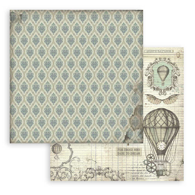 Stamperia Scrapbooking Pad 10 sheets cm 30,5x30,5 (12"x12") Maxi Background selection -  Voyages Fantastiques