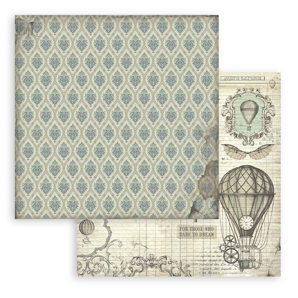 Stamperia Scrapbooking Pad 10 sheets cm 30,5x30,5 (12"x12") Maxi Background selection -  Voyages Fantastiques
