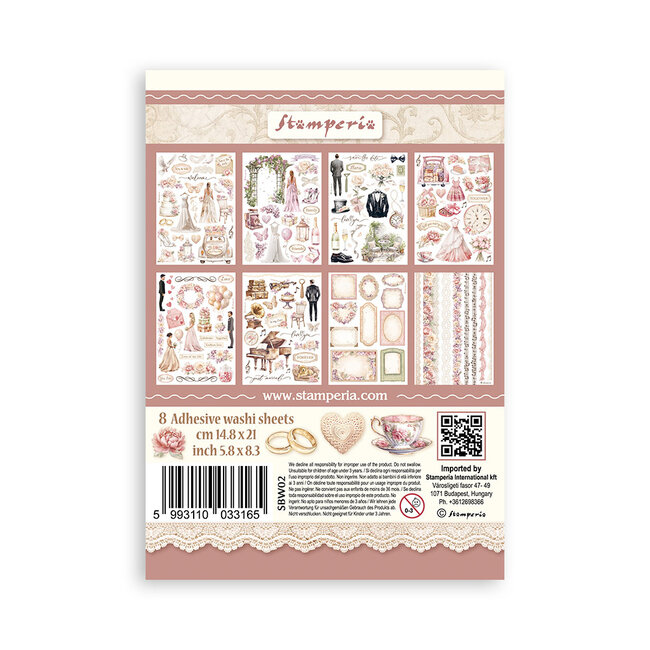 Stamperia Washi Album 8 sheets A5 - Romance Forever