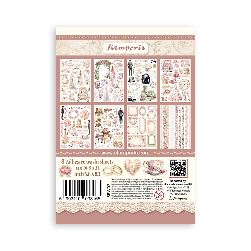 Stamperia Washi Album 8 sheets A5 - Romance Forever