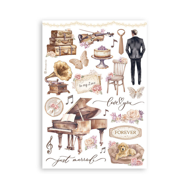 Stamperia Washi Album 8 sheets A5 - Romance Forever