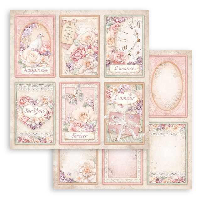 Stamperia Papierblok 20,3x20,3 cm - 10 vellen - Romance Forever