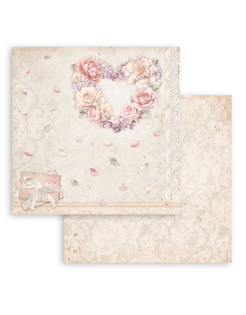 Stamperia Scrapbooking Small Pad 10 sheets cm 20,3X20,3 (8"X8") - Romance Forever